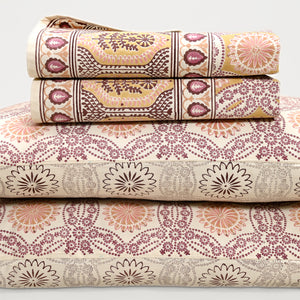 Splendour King Size Block Printed Cotton Bed Sheet Set