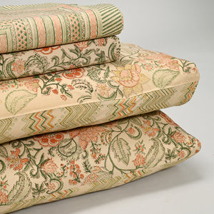 Euphoria Block Printed Bed Sheet with set of 2 Shams