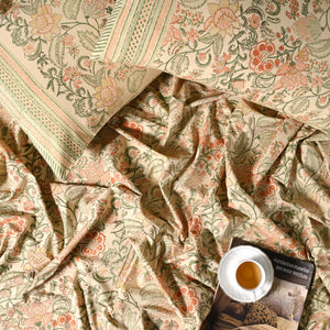 Euphoria Block Printed Bed Sheet with set of 2 Shams