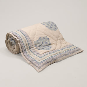 Linen Buta Block Printed Reversible Quilt