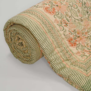 Euphoria Vintage – Premium Jaipuri Hand Block Printed Quilt