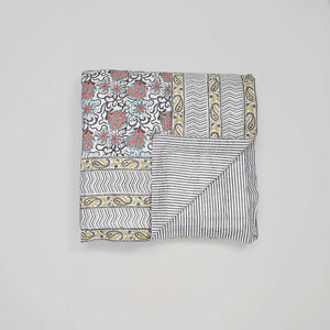 Kusumm Block Printed Reversible Quilt