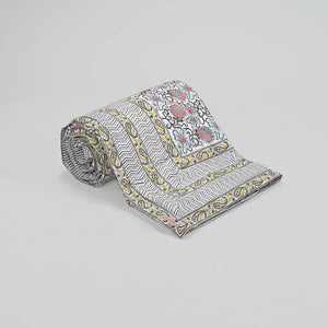 Kusumm Block Printed Reversible Quilt