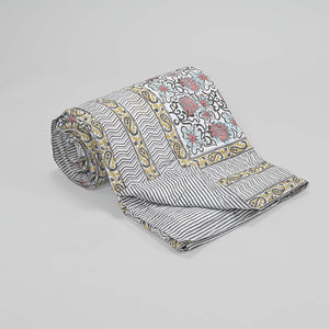 Kusumm Block Printed Reversible Quilt