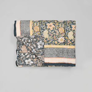 Floral Fantasy Floral Print Cotton Quilt – Handcrafted Jaipuri Bedding