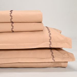 Regal Embroidered 300 TC Luxury Cotton Sheets - Premium Embroidered Bedding Set for Comfort & Style