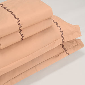 Regal Embroidered 300 TC Luxury Cotton Sheets - Premium Embroidered Bedding Set for Comfort & Style