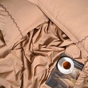 Regal Embroidered 300 TC Luxury Cotton Sheets - Premium Embroidered Bedding Set for Comfort & Style
