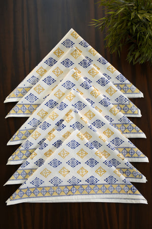 Keri Block Printed Napkin 6 Pc Set