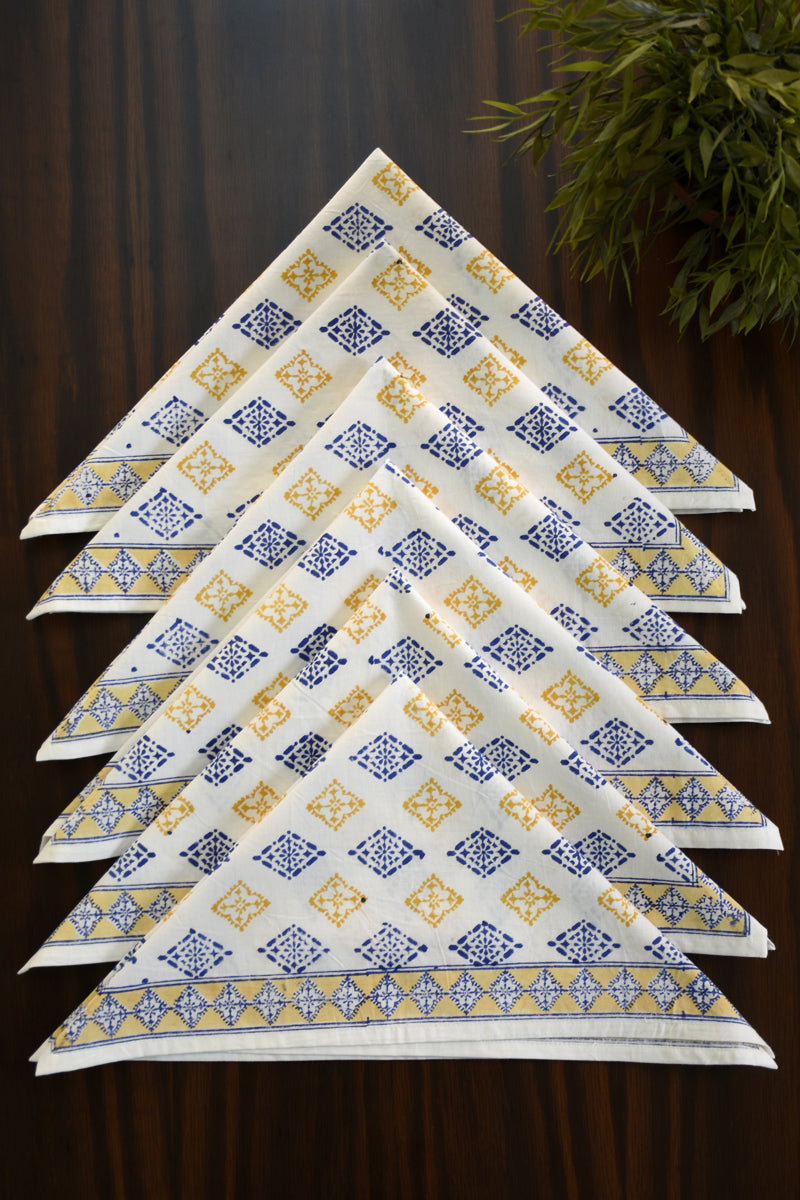 Keri Block Printed Napkin 6 Pc Set