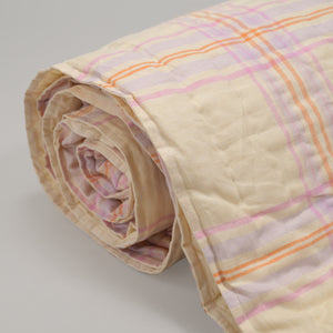 Pink Harmony Checkered Linen Quilt