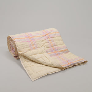 Pink Harmony Checkered Linen Quilt