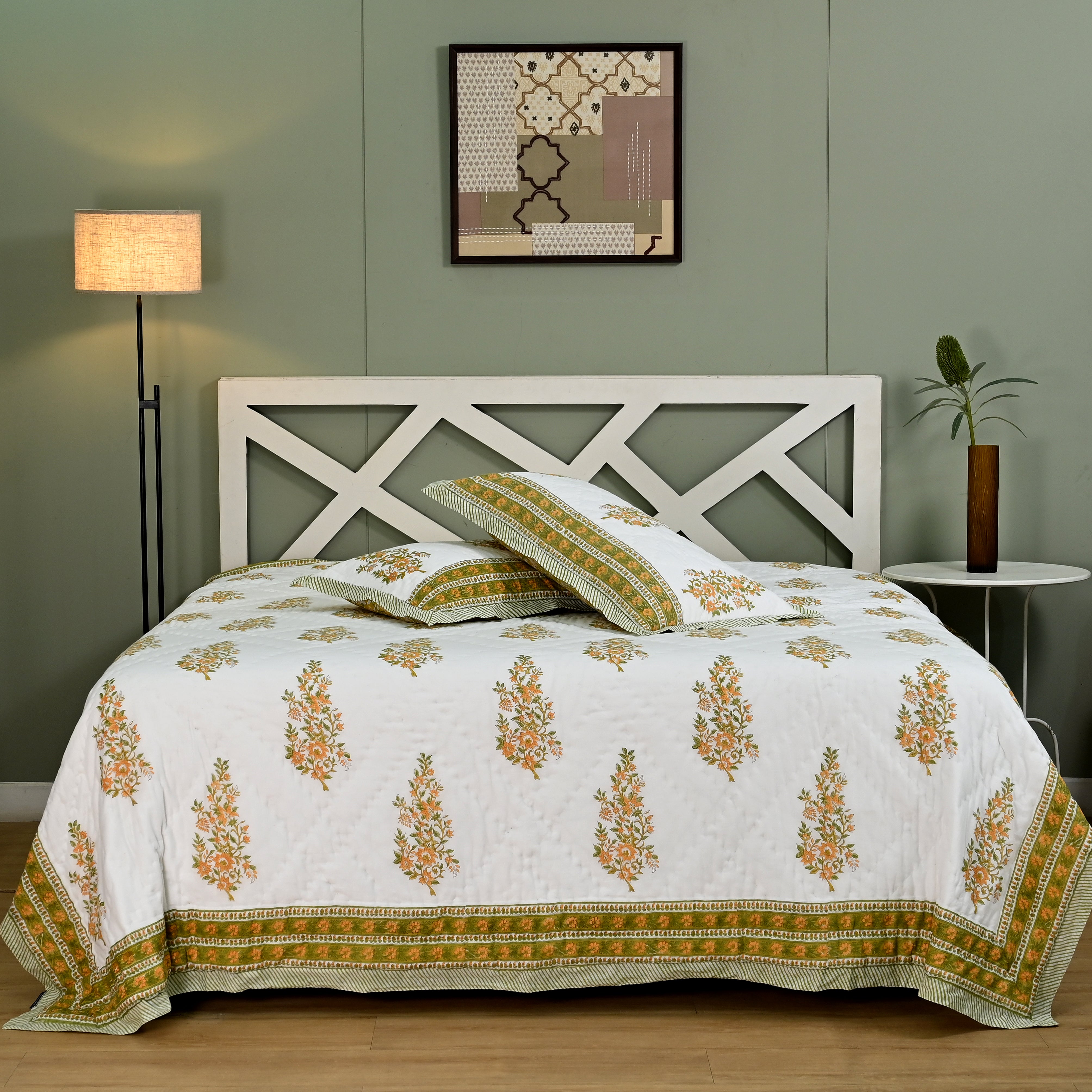 Kamla Premium Hand Made Jaipur Reversible Quilt (2 & 3 Pc set)