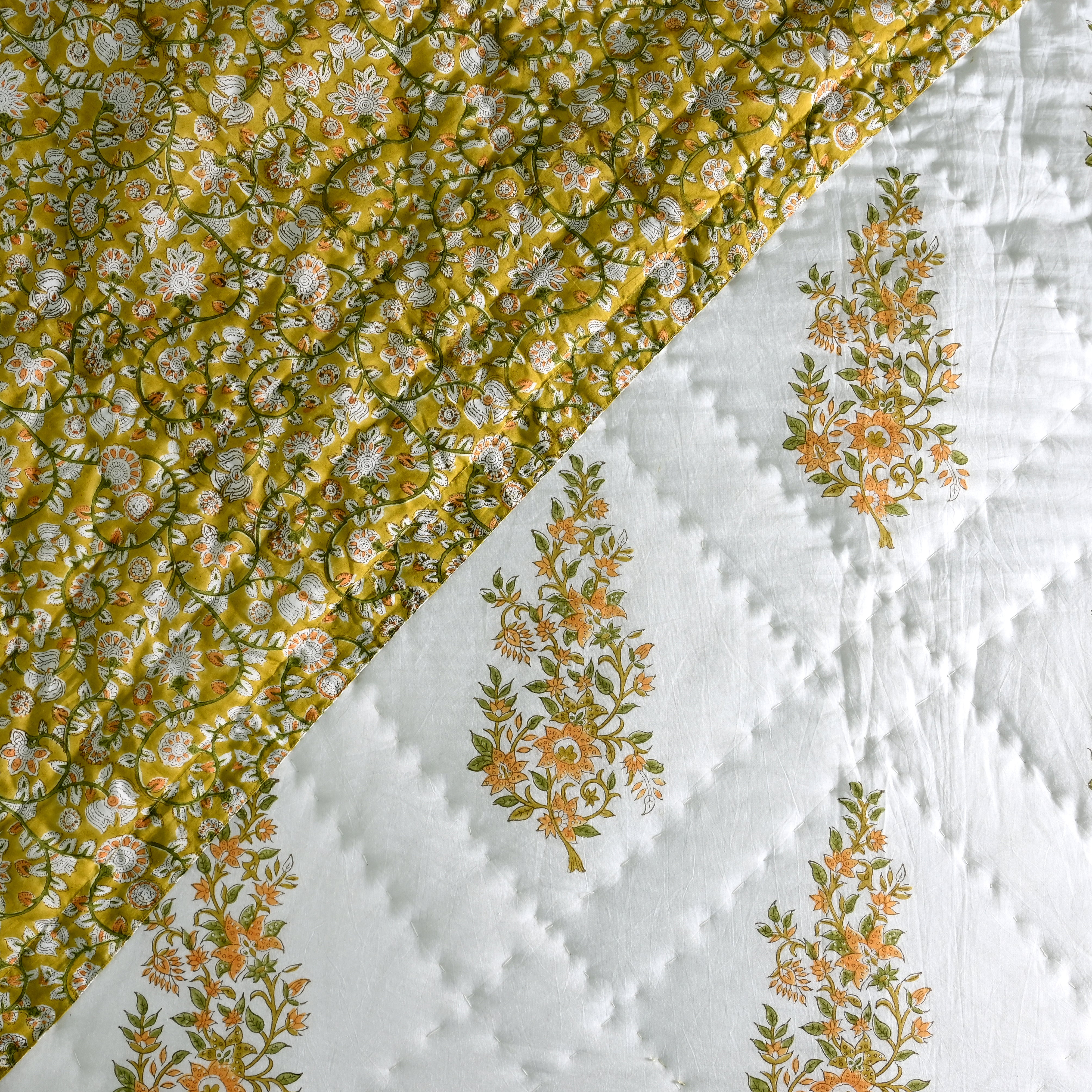 Kamla Premium Hand Made Jaipur Reversible Quilt (2 & 3 Pc set)