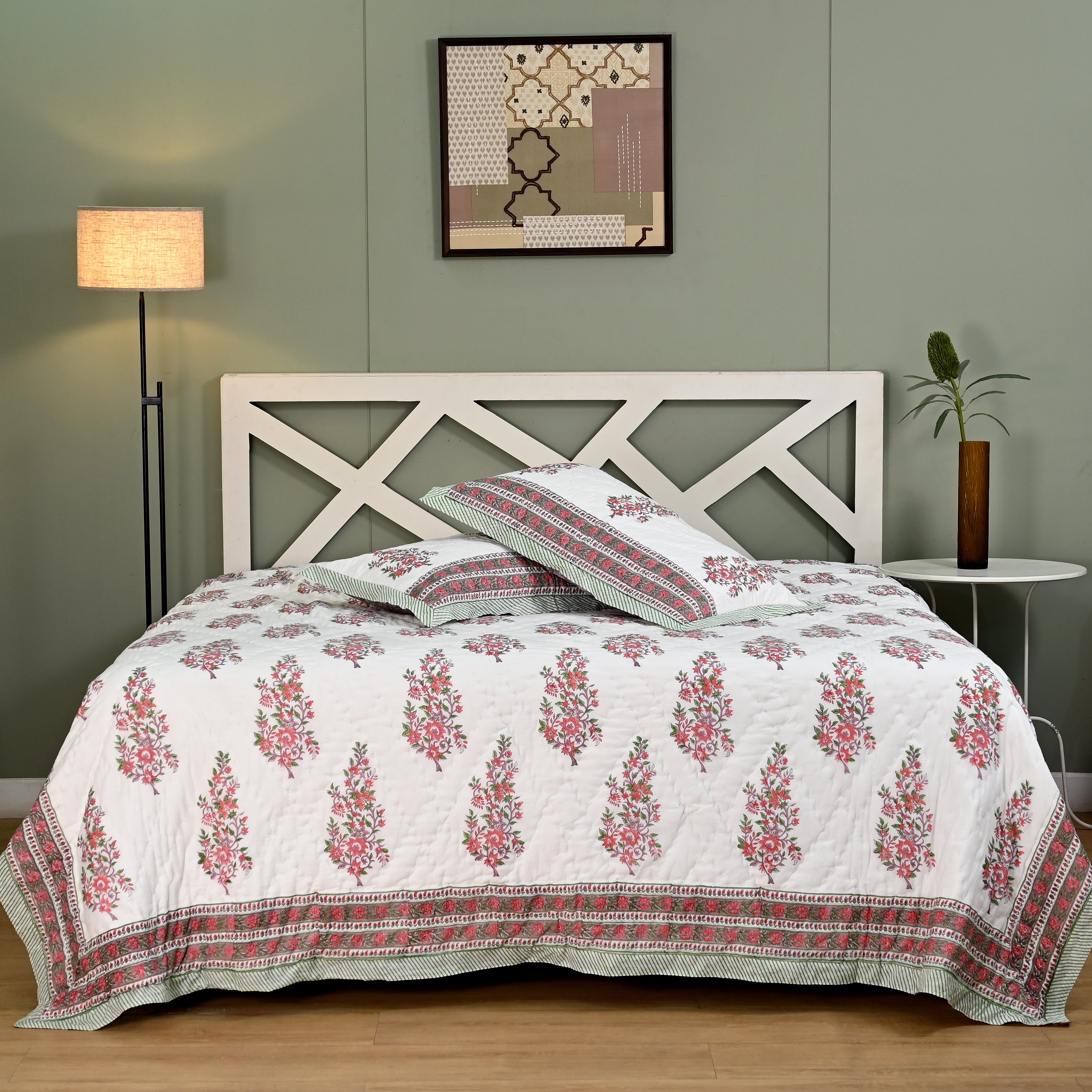 Kamla Premium Hand Made Jaipur Reversible Quilt (2 & 3 Pc set)