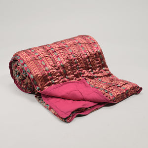 Winter Floral Velvet Blush Quilt