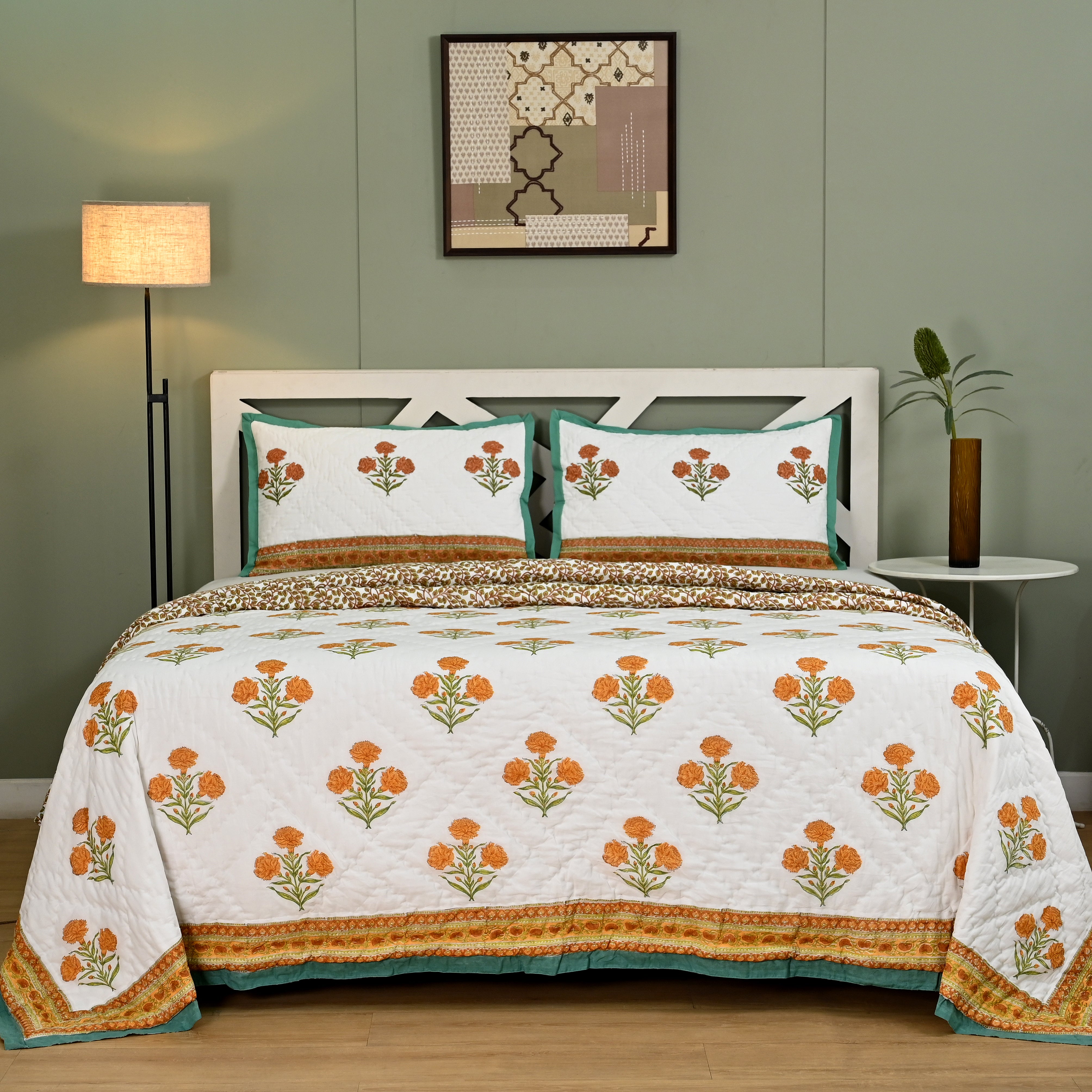 Bagh Premium Hand Made Jaipur Reversible Quilt (2 & 3 Pc set)