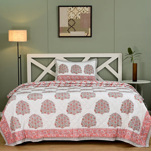 Rajmudra Premium Jaipur Reversible Quilt with pillow (2 & 3 Pc set)