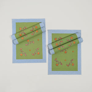 Floral Checks Placemat 6 Pc Set