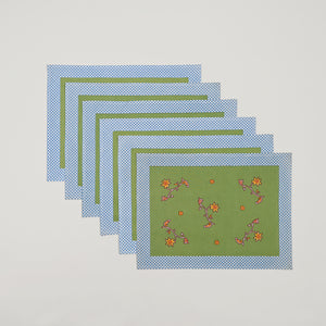 Floral Checks Placemat 6 Pc Set