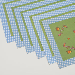 Floral Checks Placemat 6 Pc Set