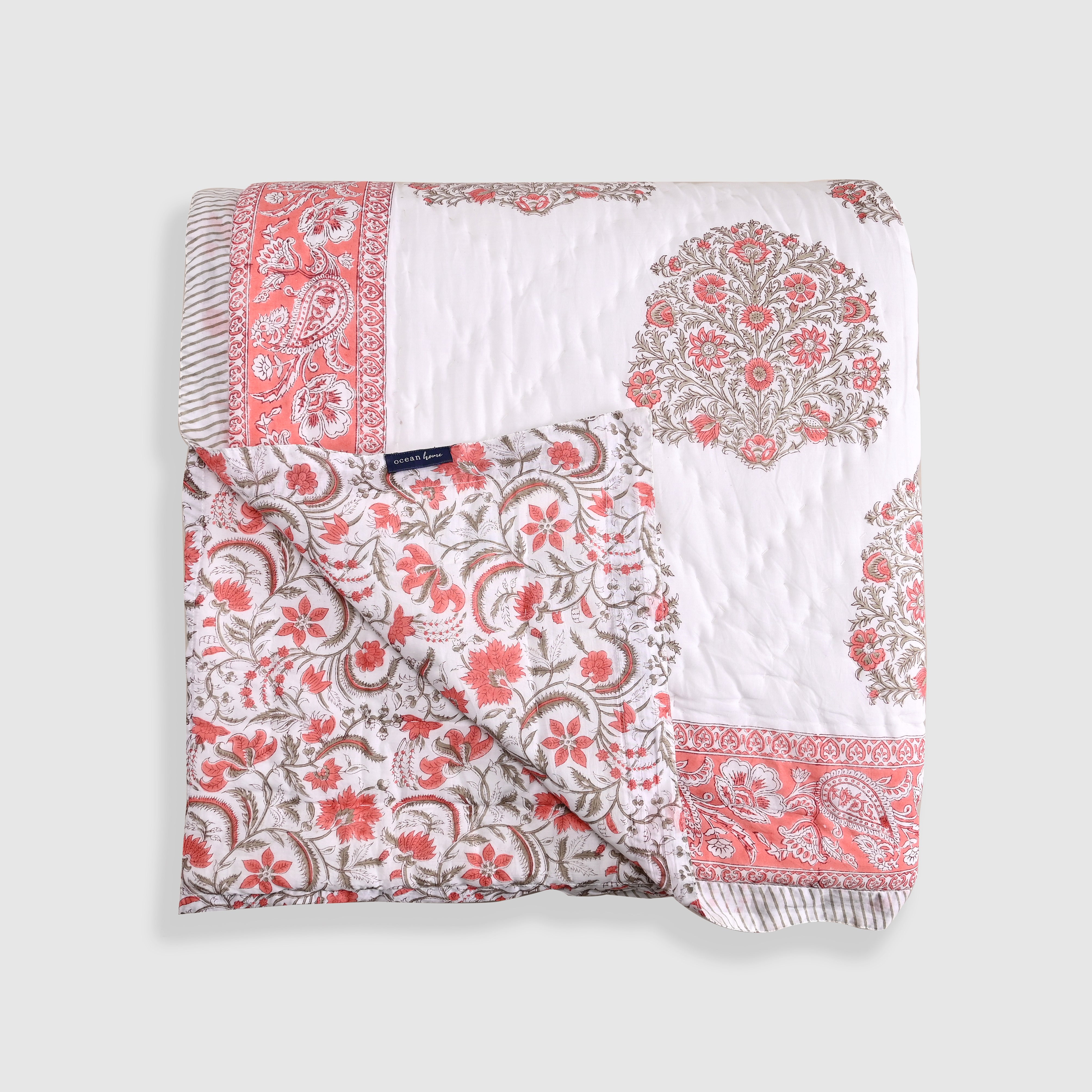 Rajmudra Premium Jaipur Reversible Quilt with pillow (2 & 3 Pc set)