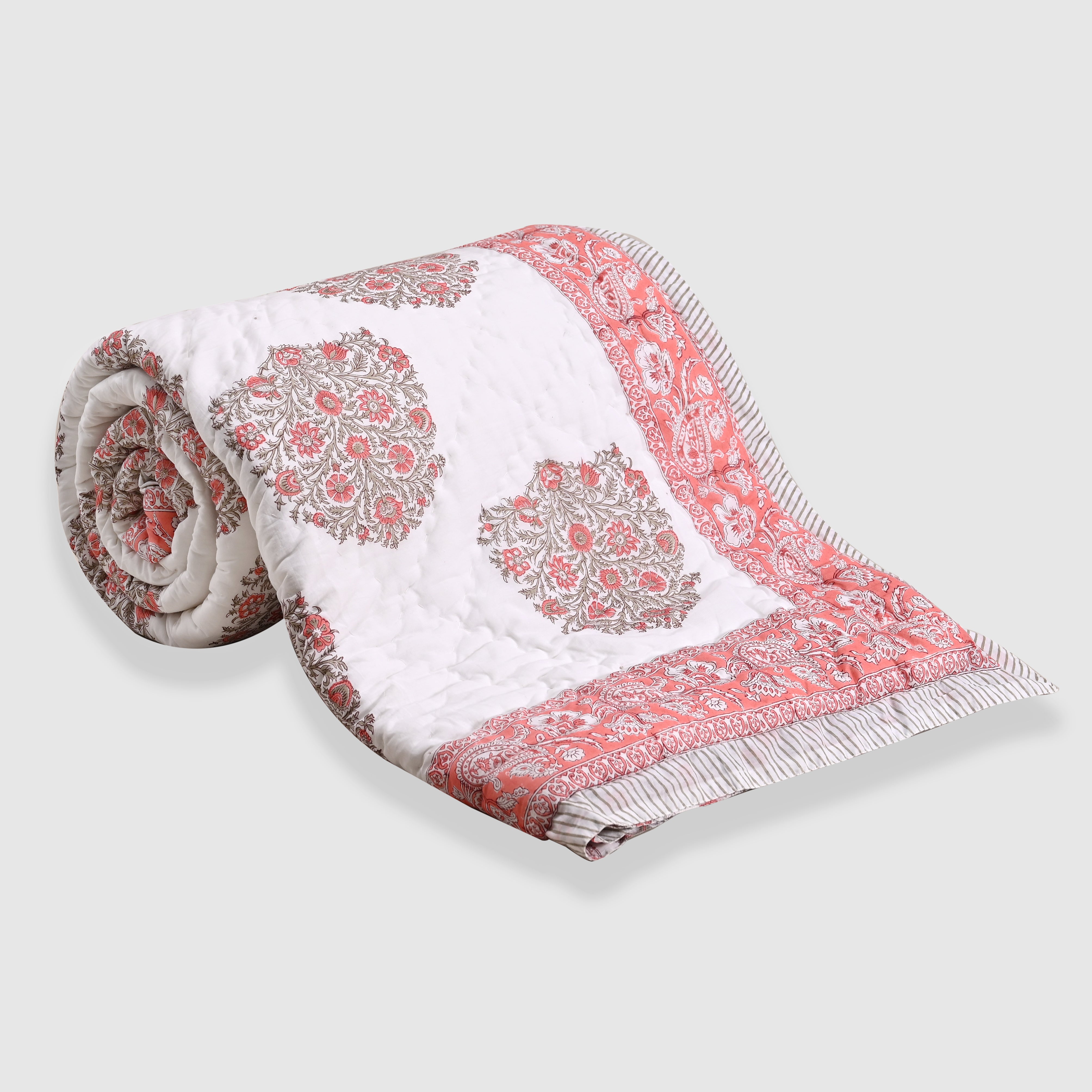 Rajmudra Premium Jaipur Reversible Quilt with pillow (2 & 3 Pc set)