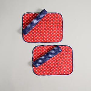 Polka Quilted Placemat 6 Pc Set