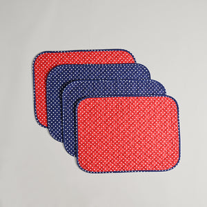 Polka Quilted Placemat 6 Pc Set