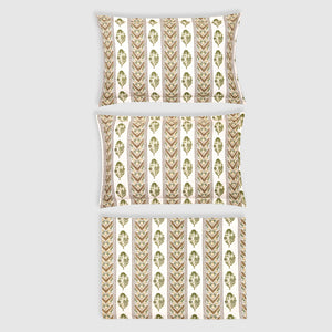 Rajvi Stria King Size Cotton Bed Sheet Set