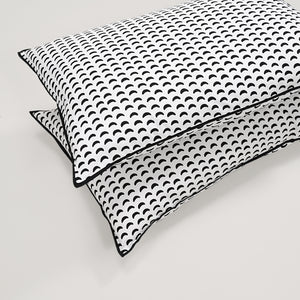 Monochrome Arc 200 TC Cotton Pillow Covers – Set of 2 | Clearance Sale