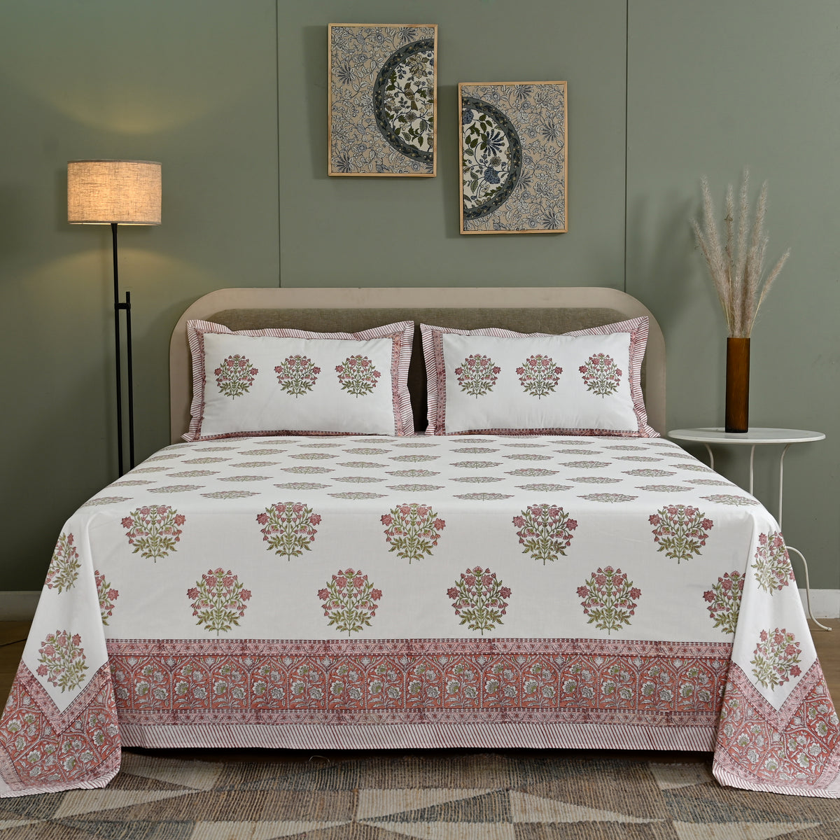Florence Block Printed Bed Sheet Set