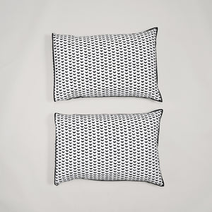 Monochrome Arc 200 TC Cotton Pillow Covers – Set of 2 | Clearance Sale
