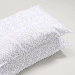 Ivory Mosaic 200 TC Cotton Pillow Covers – Set of 2 | Clearance Sale