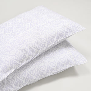 Ivory Mosaic 200 TC Cotton Pillow Covers – Set of 2 | Clearance Sale