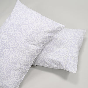 Ivory Mosaic 200 TC Cotton Pillow Covers – Set of 2 | Clearance Sale