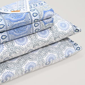 Splendour King Size Block Printed Cotton Bed Sheet Set