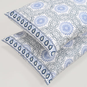 Splendour King Size Block Printed Cotton Bed Sheet Set