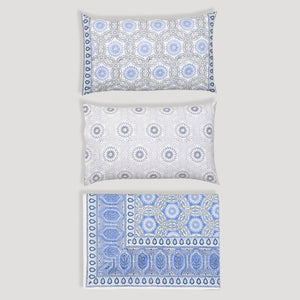 Splendour King Size Block Printed Cotton Bed Sheet Set