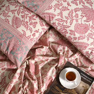 Ajrak Block Printed Bed Sheet set