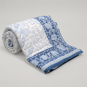 Ajrak Block Printed Reversible Quilt