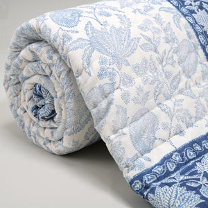 Ajrak Block Printed Reversible Quilt