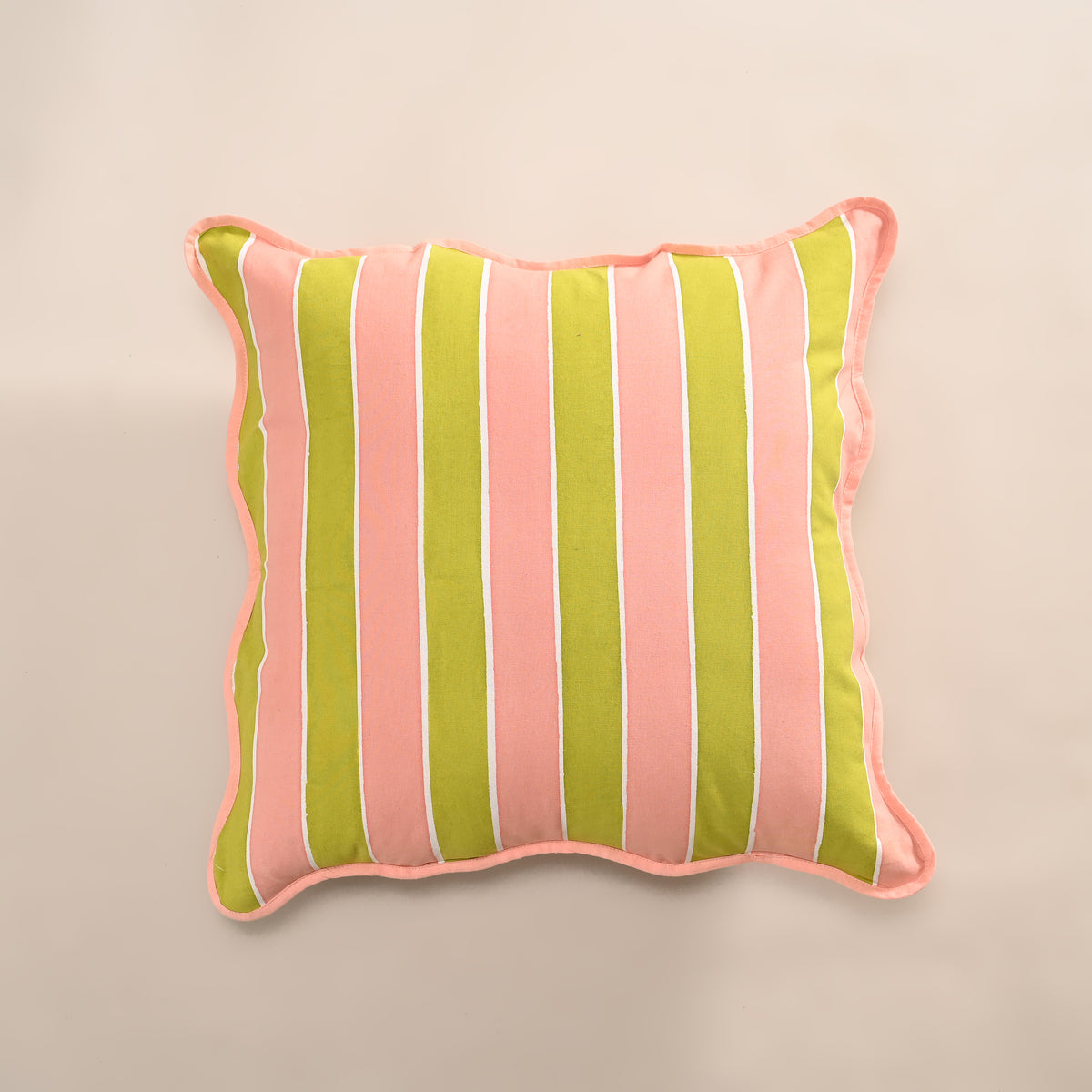 Palm Stripe Cushion Cover