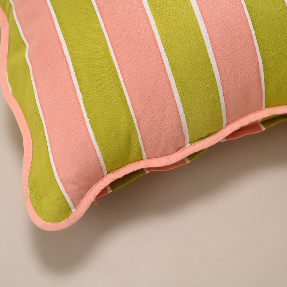 Palm Stripe Cushion Cover