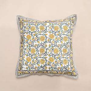 Mughal Classic – Reversible Block Printed Cushion Cover | 16" x 16"