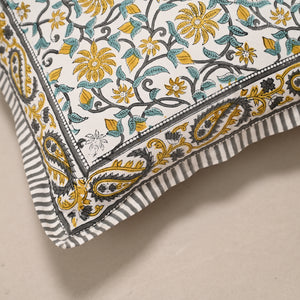 Mughal Classic – Reversible Block Printed Cushion Cover | 16" x 16"