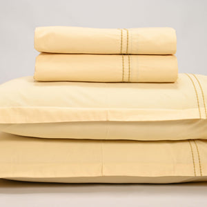 Regal Embroidered 300 TC Luxury Cotton Sheets - Premium Embroidered Bedding Set for Comfort & Style