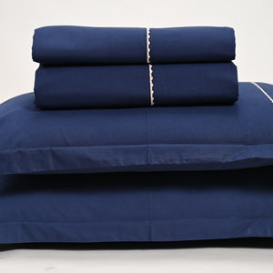 Sapphire – 300 TC Percale Embroidered Bed Sheet Set