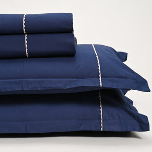 Sapphire – 300 TC Percale Embroidered Bed Sheet Set