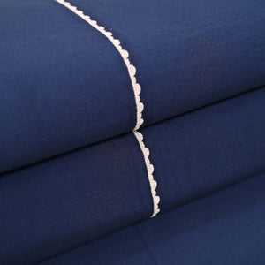 Regal Embroidered 300 TC Luxury Cotton Sheets - Premium Embroidered Bedding Set for Comfort & Style